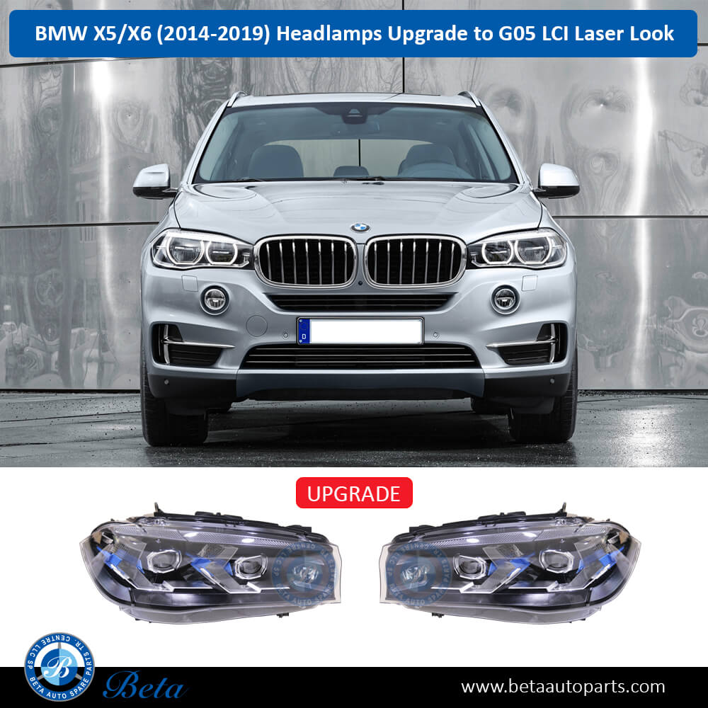 BMW X5/X6 F15 / F16 (2014-2019), Headlamps Upgrade To G05 LCI Laser Look, China, 63117442647 / 63117442648 BMW X5/X6 F15 / F16 (2014-2019), Headlamps Upgrade To G05 LCI Laser Look, China, 63117442647 / 63117442648